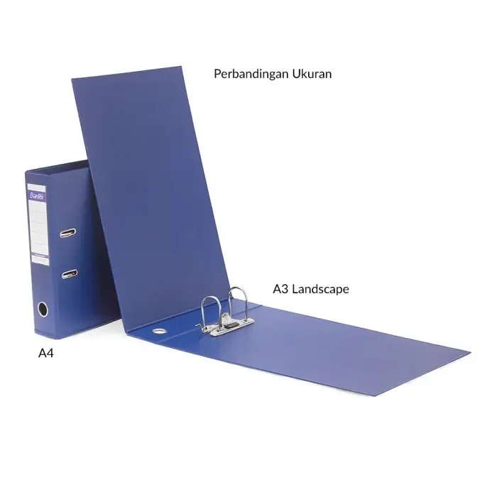 Bantex Lever Arch File Ordner Plastic A3 Landscape 7cm #1468 - Gambar 2